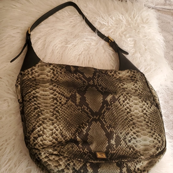 Moschino Green Snake Print Shoulder Bag D3 - Picture 2 of 5